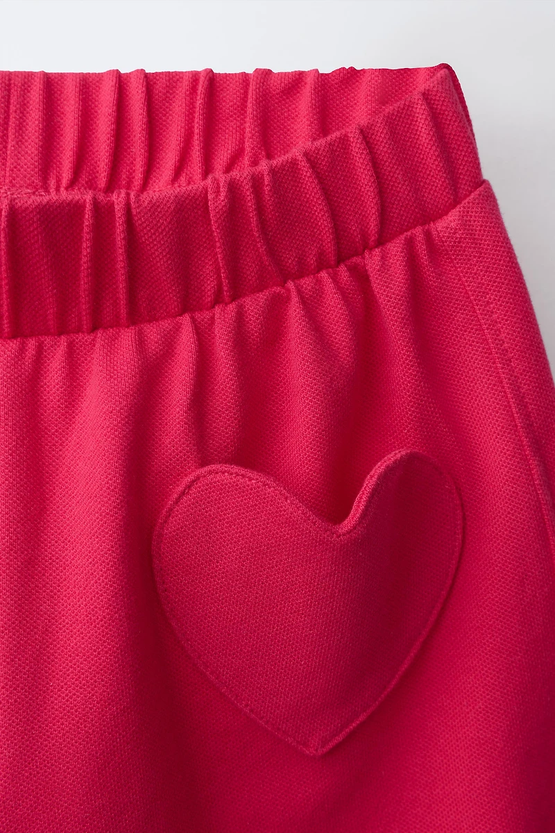 HEART POCKET BARREL PIQUÉ PANTS