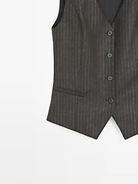 100% wool pinstripe waistcoat