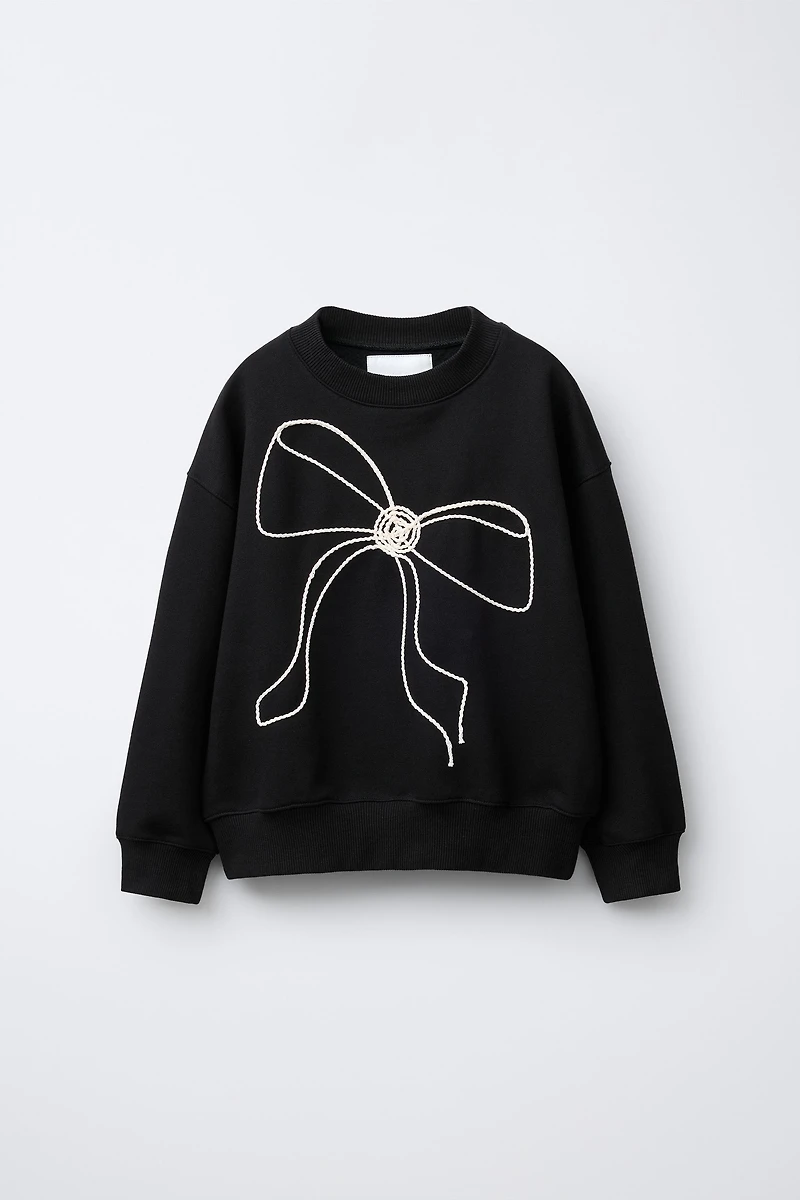 DRAWSTRING BOW SWEATSHIRT
