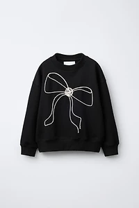 DRAWSTRING BOW SWEATSHIRT