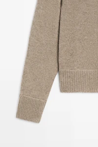 100% cashmere hooded zip-up cardigan