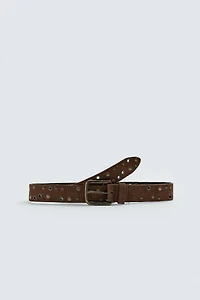 STUDDED LEATHER BELT