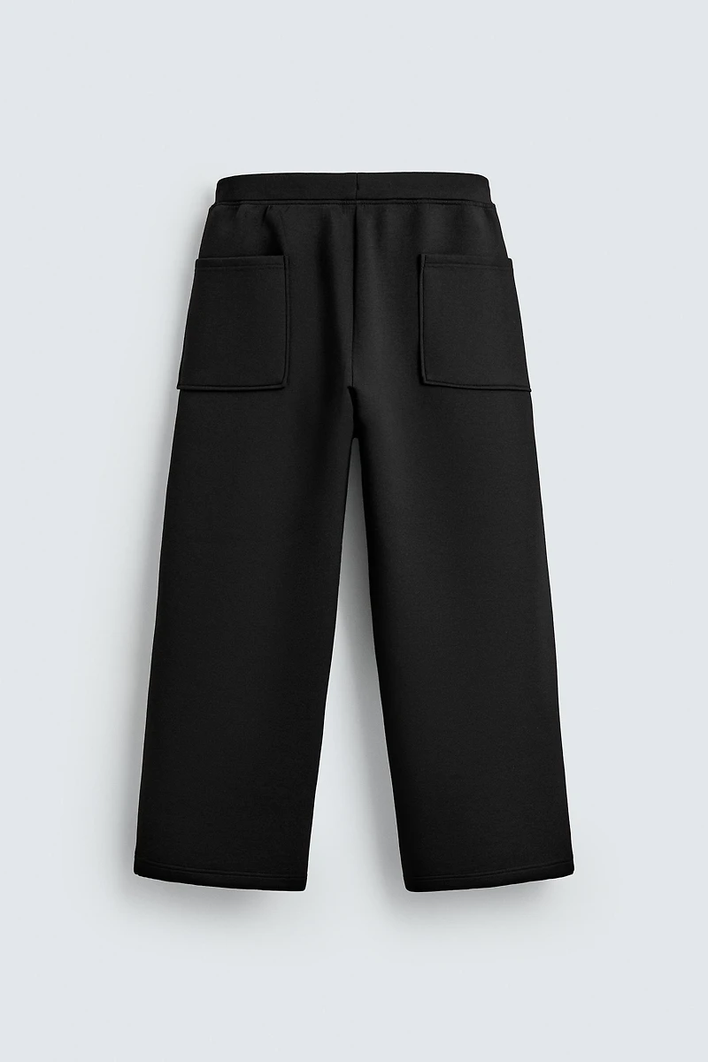WIDE FIT NEOPRENE EFFECT PANTS