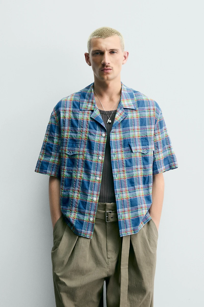 RELAXED FIT PLAID SHIRT