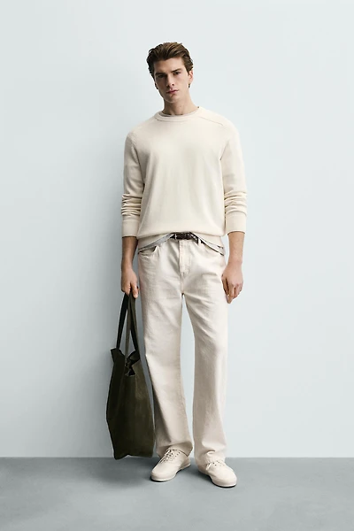 TEXTURED COTTON SWEATER