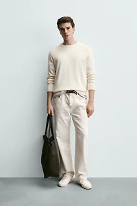 TEXTURED COTTON SWEATER