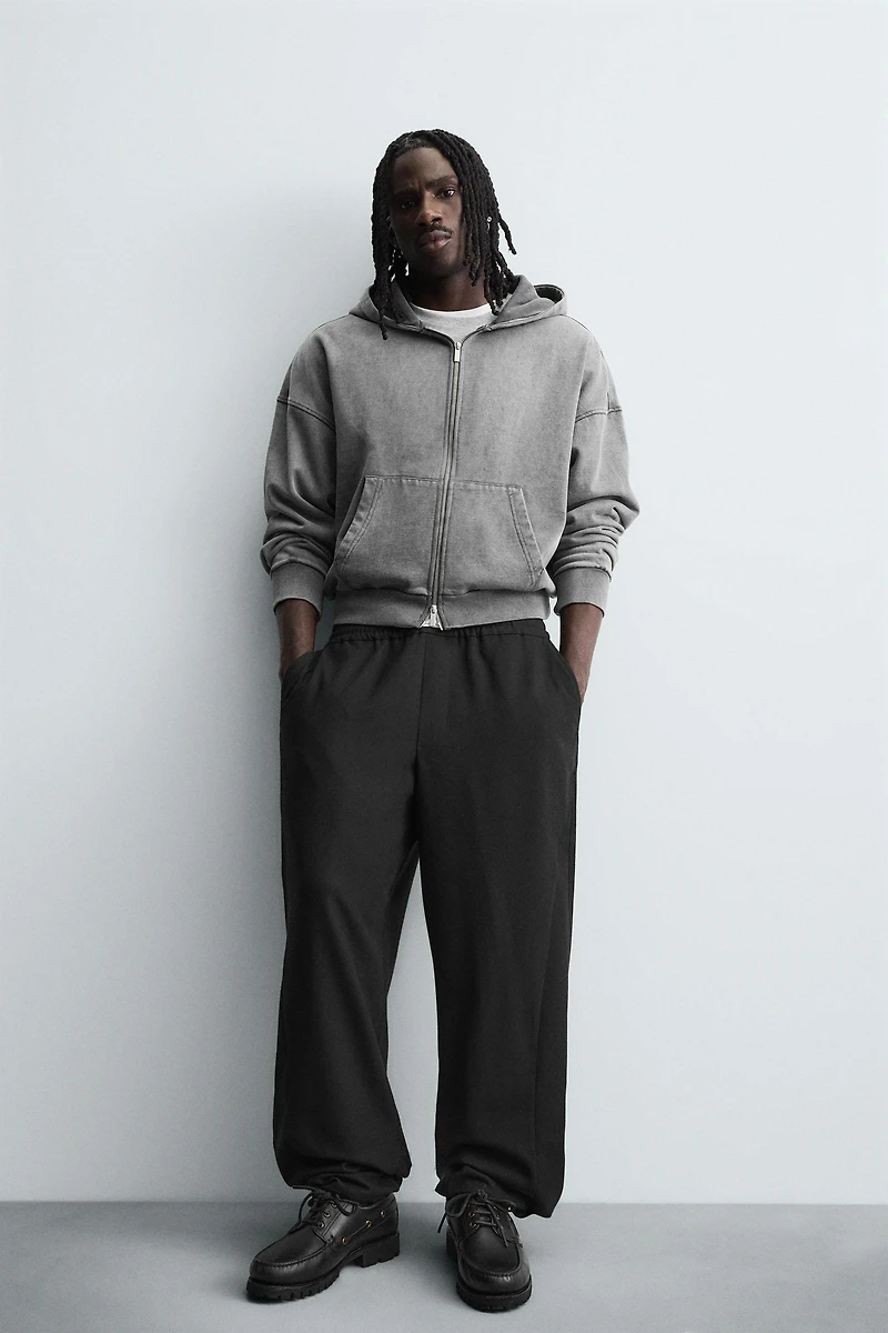 RELAXED FIT TEXTURED PANTS
