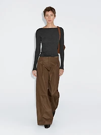 High-waist wide-leg trousers