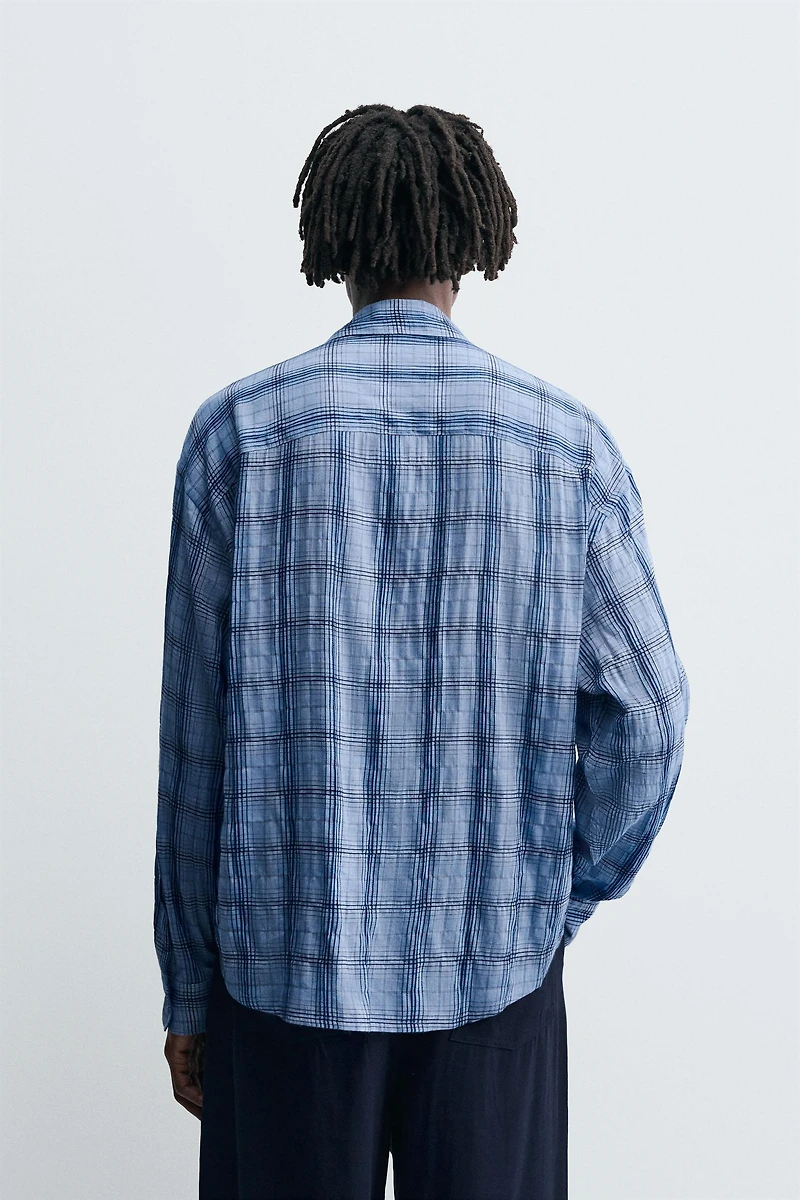 FLOWY PLAID SHIRT
