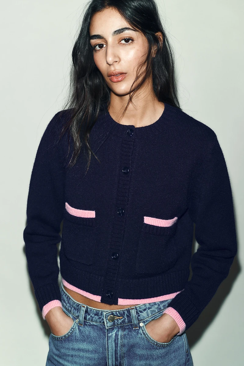 COMBINED KNIT CARDIGAN