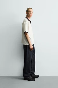 EMBROIDERED VERTICAL JACQUARD POLO