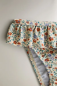 KIDS' TROPICAL FLOWER RUFFLE DIAPER COVER