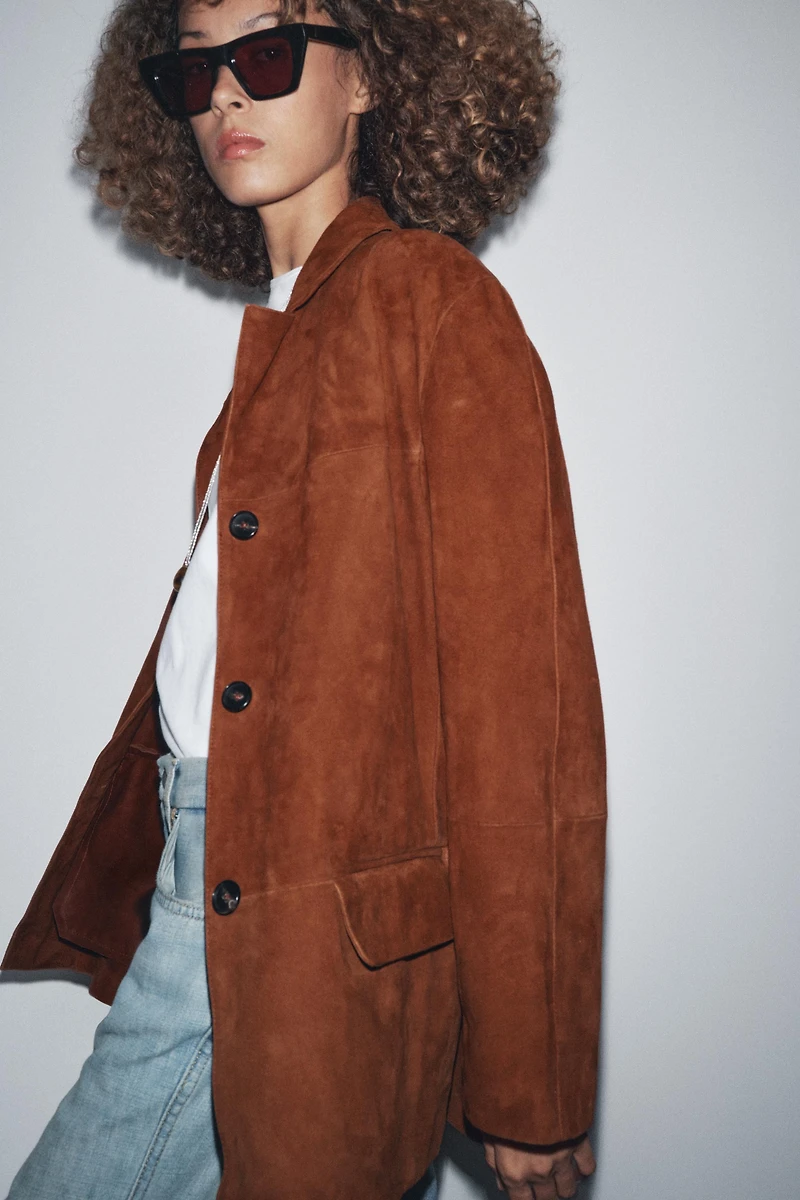 ZW COLLECTION LIMITED EDITION OVERSIZED SUEDE LEATHER BLAZER