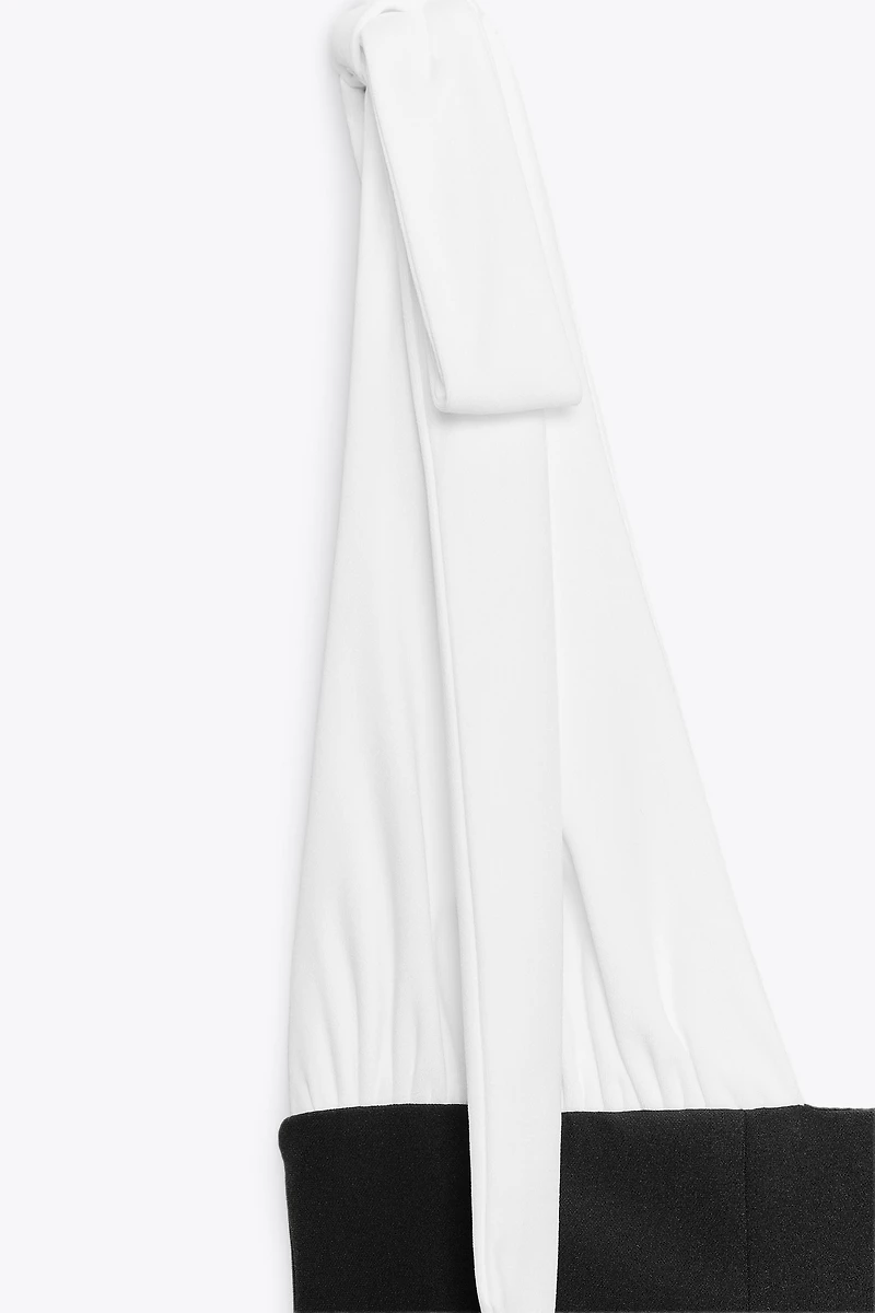 COMBINATION BOW SHORT DRESS