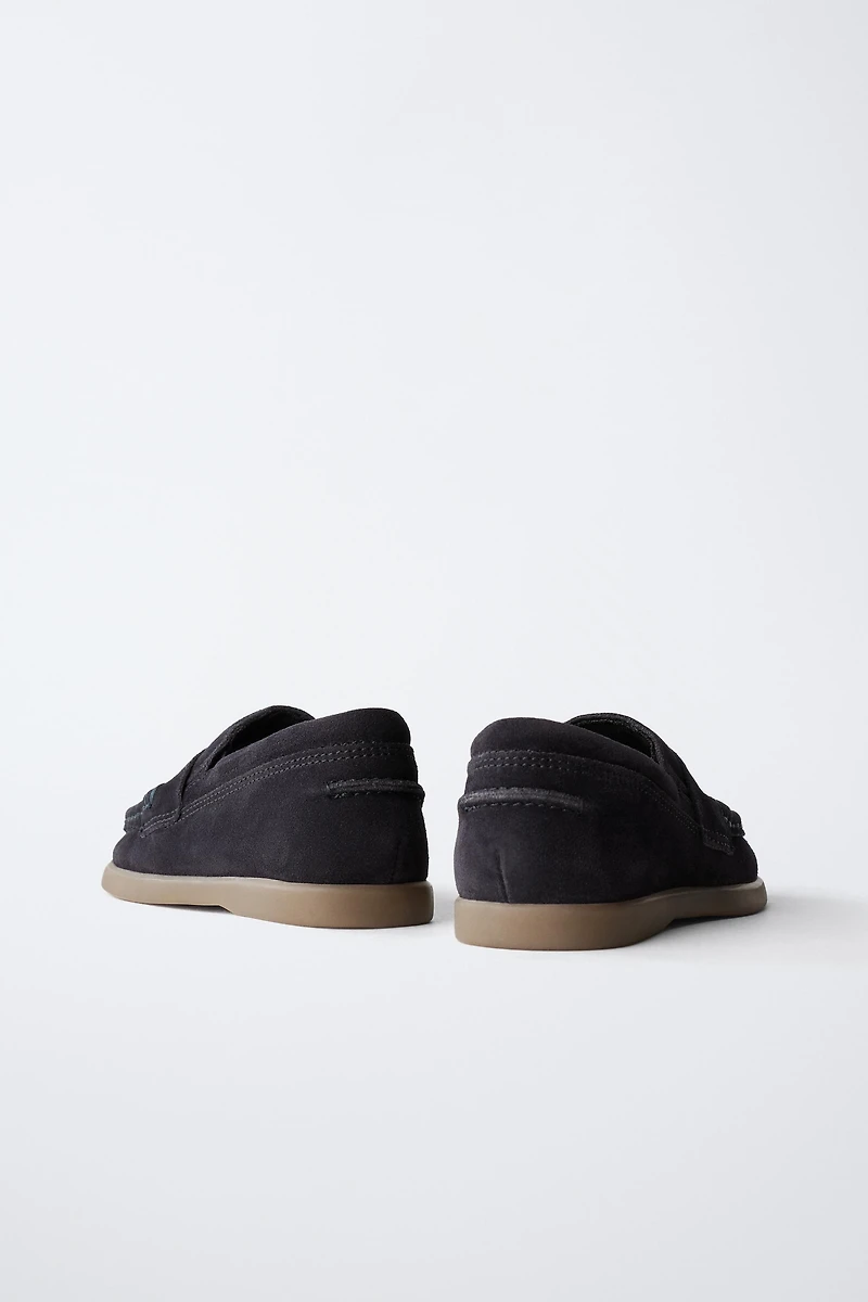 LEATHER SADDLE LOAFERS