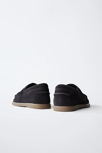 LEATHER SADDLE LOAFERS