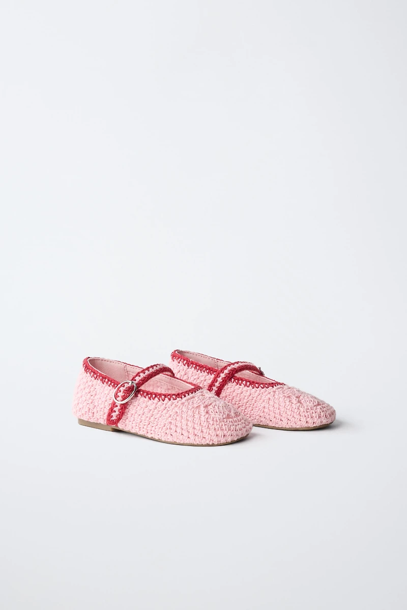 CROCHET EFFECT BALLET FLATS