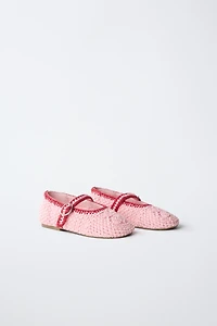 CROCHET EFFECT BALLET FLATS