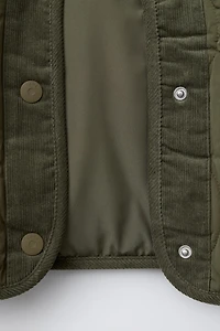 GILET BIMATIÈRE EN NYLON ET VELOURS CÔTELÉ