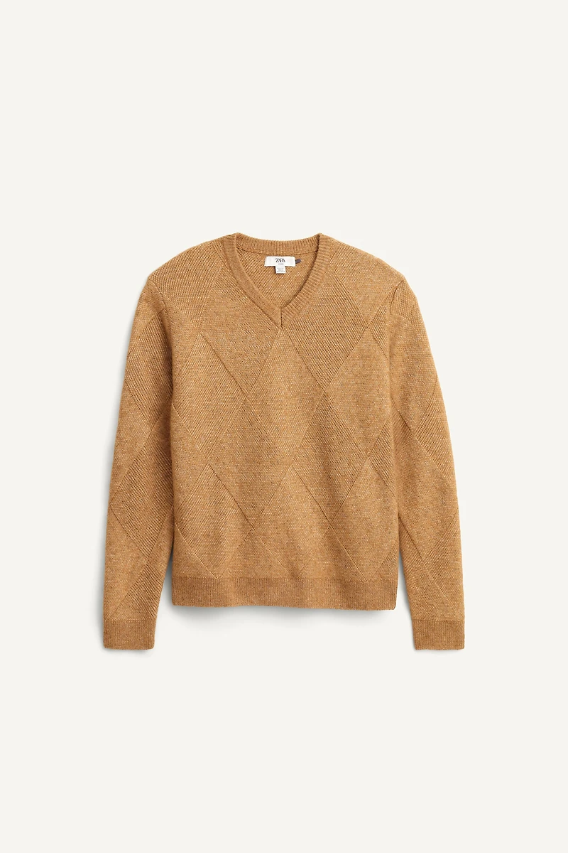 LIMITED EDITION GEOMETRIC JACQUARD SWEATER WITH SCARF