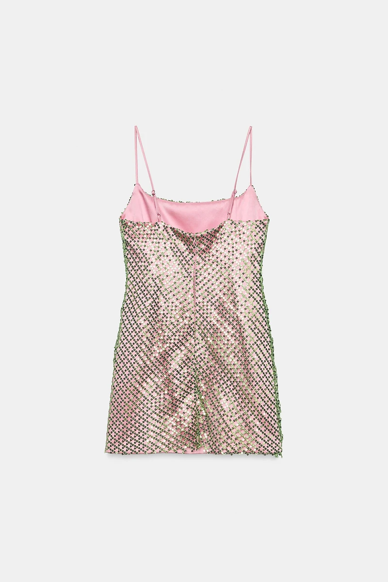 ROBE COURTE À SEQUINS