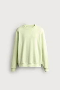 WAFFLE-TEXTURE REGULAR-FIT SWEATSHIRT