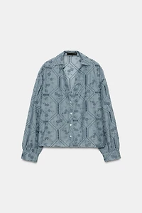 EMBROIDERED EYELET SHIRT
