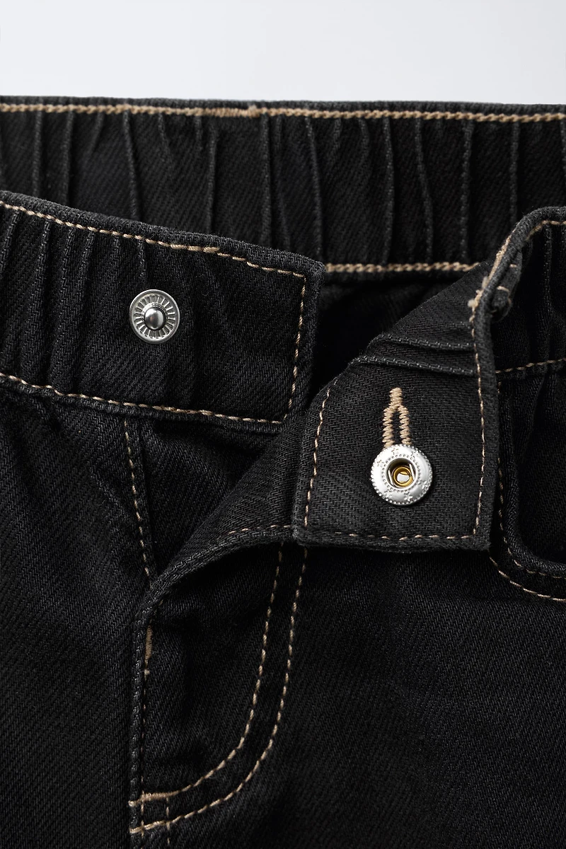 RUFFLED HEM CULOTTE JEANS