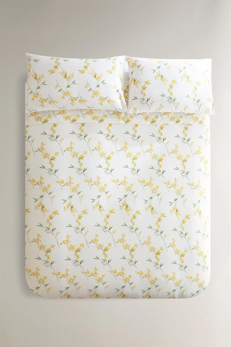 HOUSSE DE COUETTE SATIN IMPRIMÉ MIMOSA