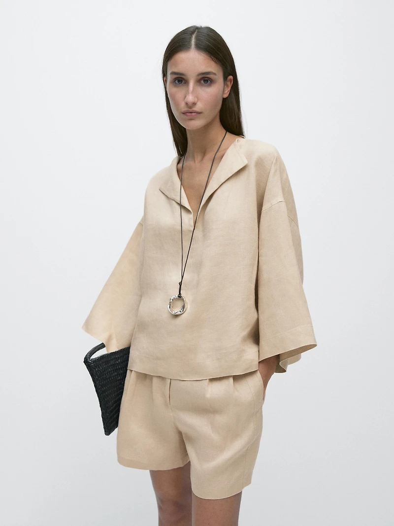 Flowing 100% linen blouse