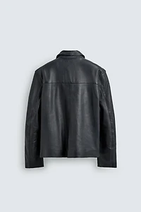 BLOUSON EN CUIR COUPE DÉCONTRACTÉE
