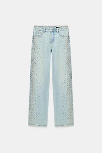 Z1975 MID-RISE STUDDED STRAIGHT JEANS