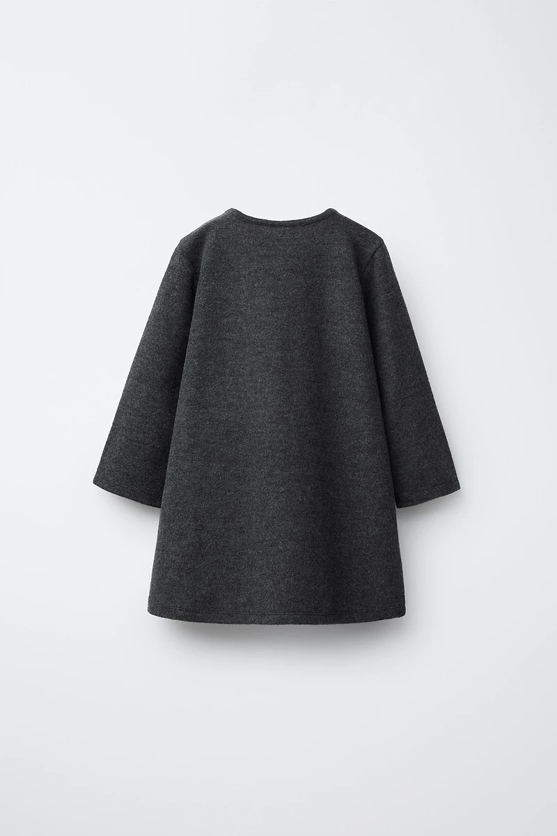 SOFT TOUCH DRESS WITH EMBROIDERED TEXT