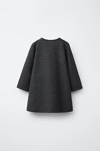 SOFT TOUCH DRESS WITH EMBROIDERED TEXT