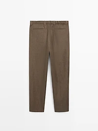 Pantalon à chevrons en lin total look