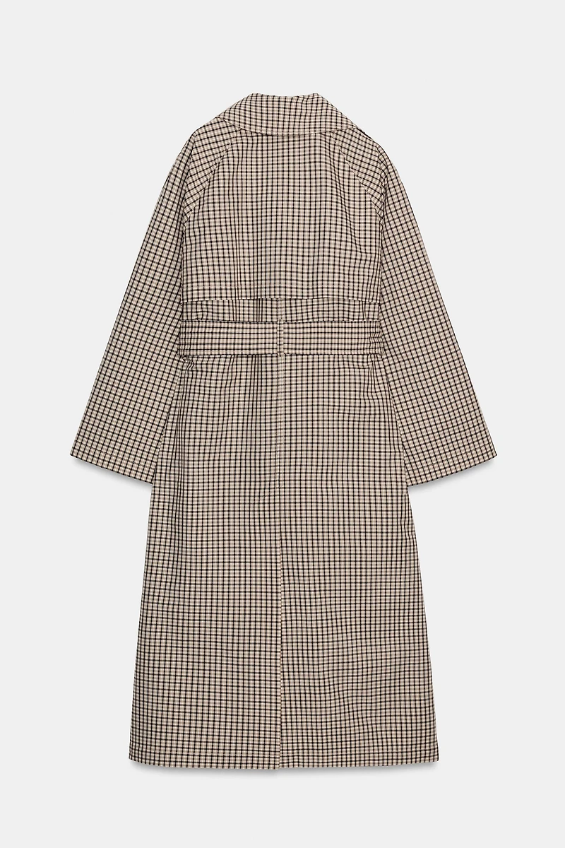 ZW COLLECTION OVERSIZED PLAID TRENCH COAT