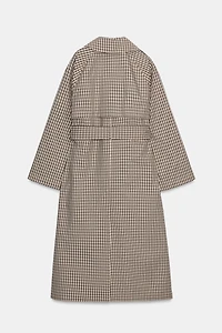 ZW COLLECTION OVERSIZED PLAID TRENCH COAT