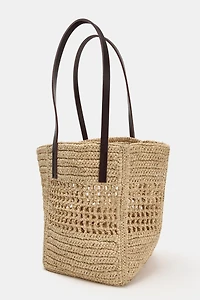 RAFFIA MINI SHOPPER BAG