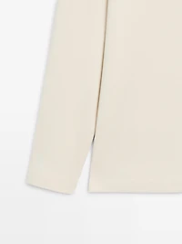 Long sleeve mercerised cotton piqué polo shirt