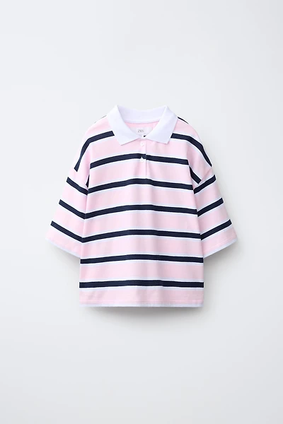 STRIPED POLO SHIRT WITH NUMBER