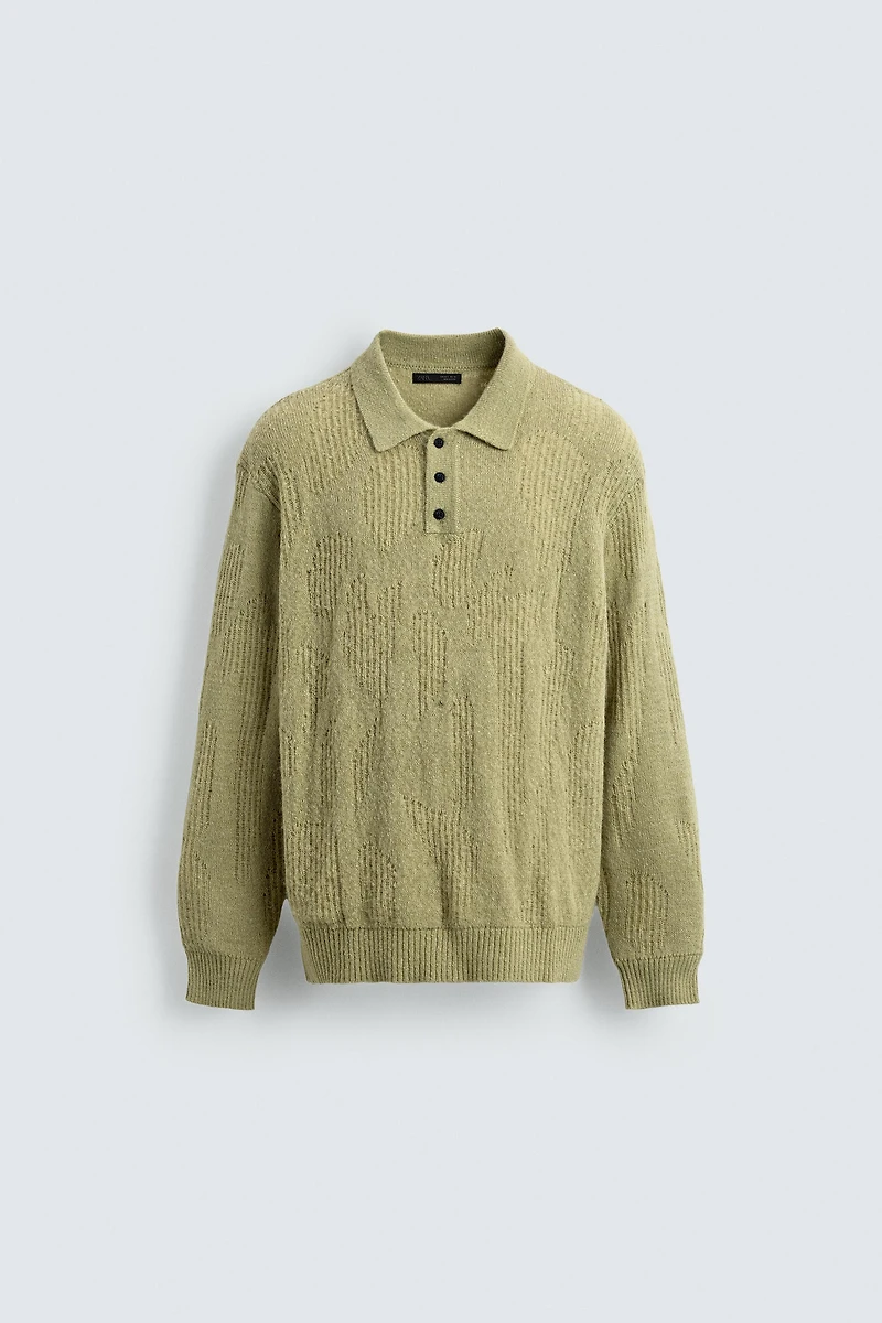 OPEN-KNIT POLO SHIRT