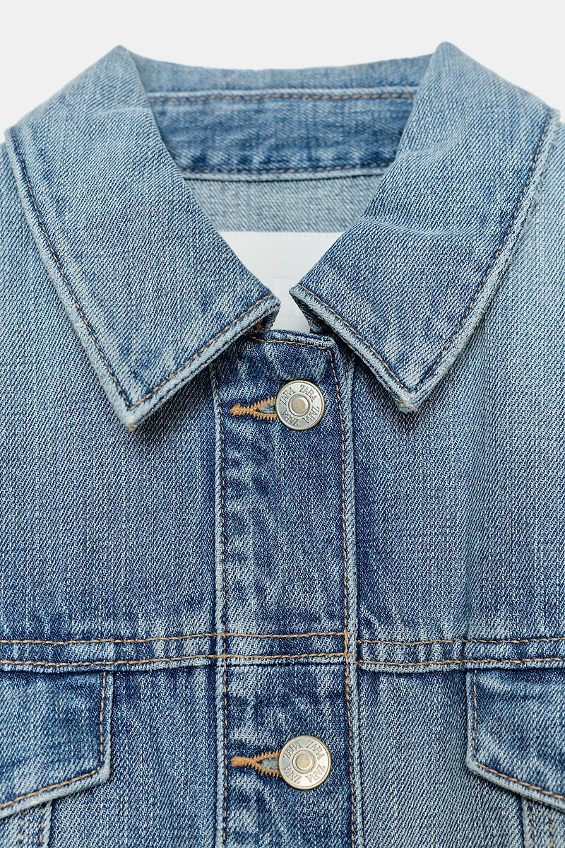 TRF DENIM JACKET WITH SHOULDER PADS