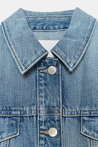 TRF DENIM JACKET WITH SHOULDER PADS
