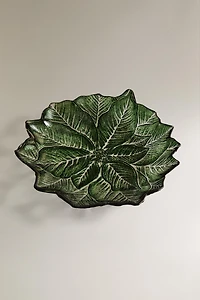 CHRISTMAS GLASS FLOWER DESSERT PLATE