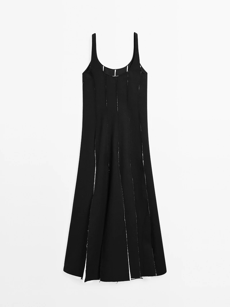 Long flowing linen blend dress