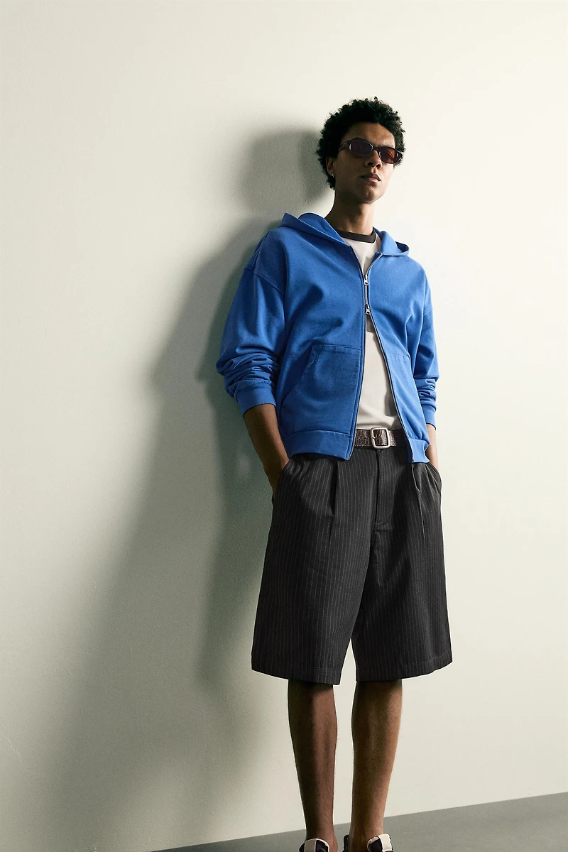 PINSTRIPE BAGGY FIT SHORTS