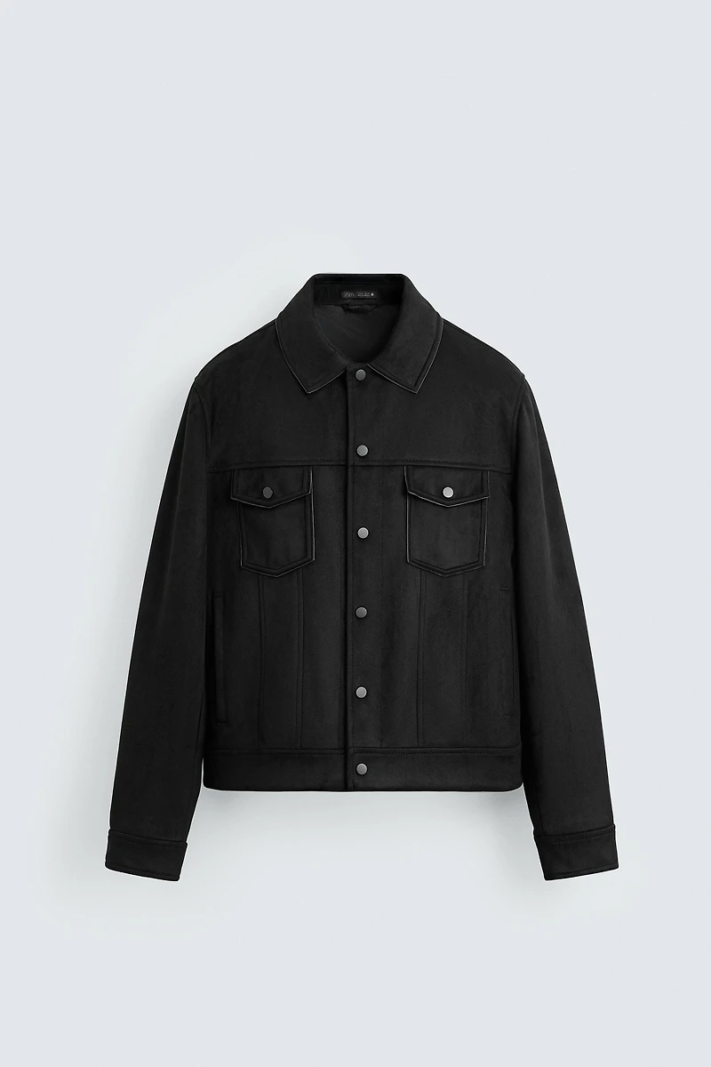 FAUX SUEDE REGULAR FIT JACKET