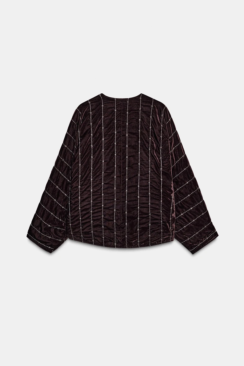 BEADED QUILTED VELVET KIMONO