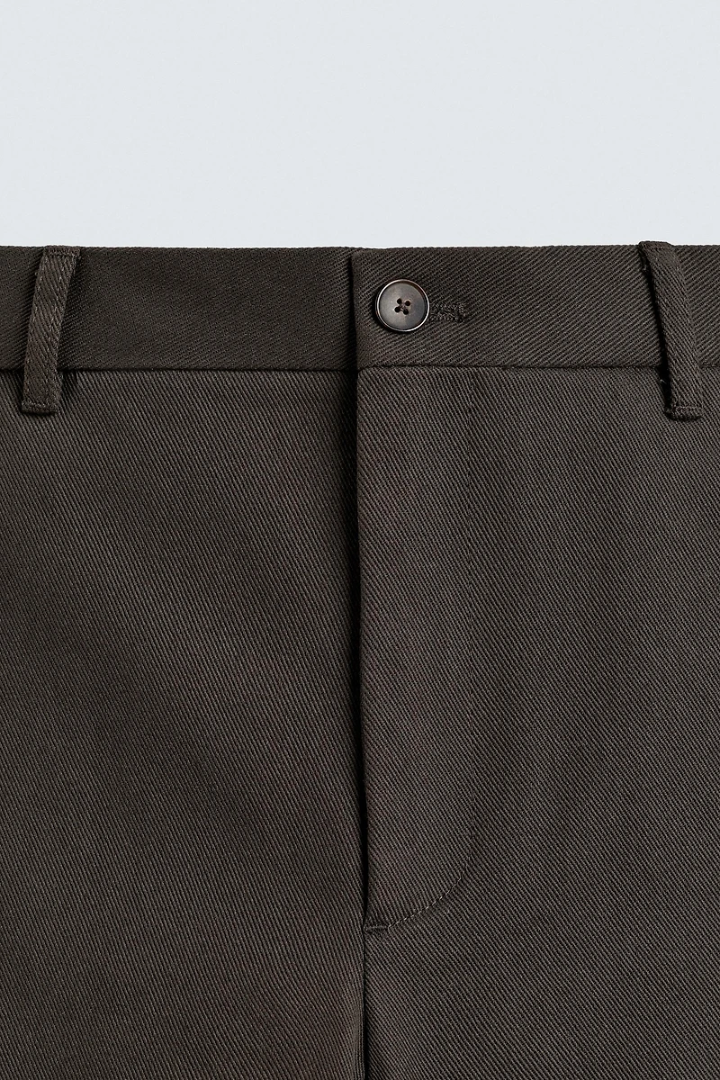 TEXTURED STRAIGHT FIT PANTS