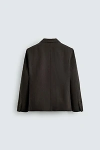 DOUBLE BREASTED WOOL BLEND SUIT JACKET